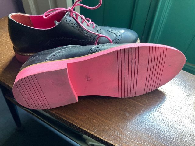 Zapatos El Ganso T40 Azul Suela Fucsia