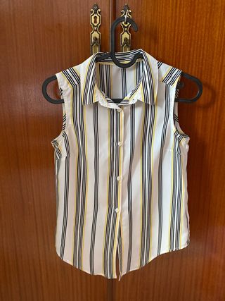 Blusa sin mangas a rayas para niña talla 10-12 año