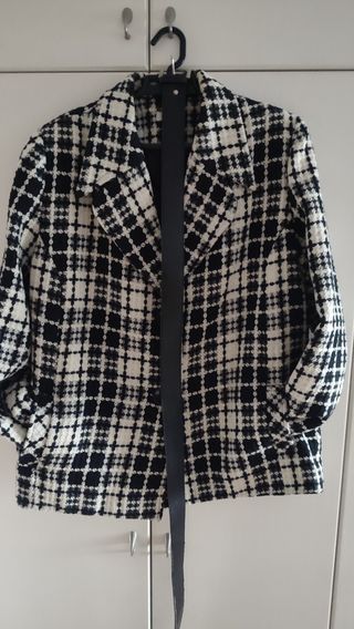 Americana cuadros blanco y negro Talla 50