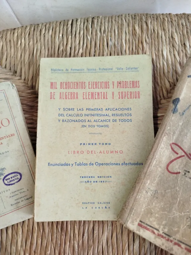 Lote 3 libros antiguos álgebra cálculo