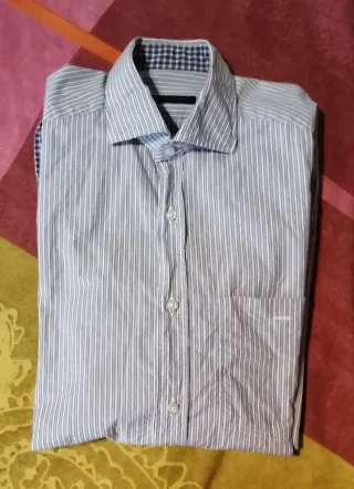 Camisa Massimo Dutti Rayas Azul Blanco