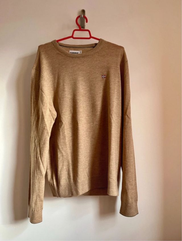 Jersey Napapijri 100% Lana Merino Marrón