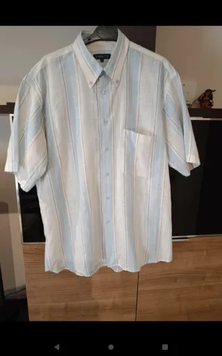 Camisa de hombre Palaci's rayas azul y beige