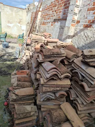 Tejas antiguas curvas de barro 400 uds