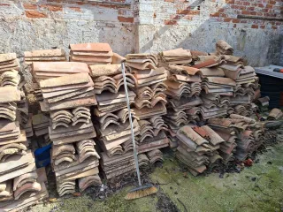 Tejas antiguas curvas de barro 400 uds