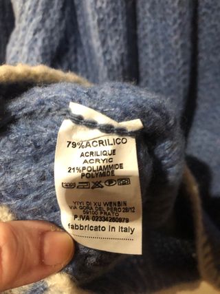 Maglione vintage azzurro e bianco