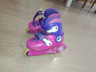 Patines infantiles rosas y morados