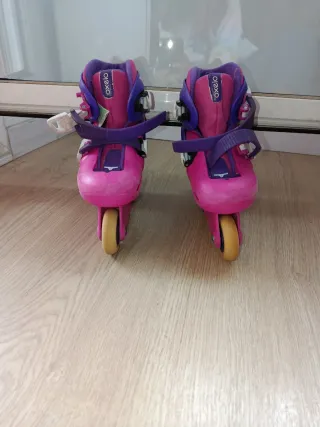 Patines infantiles rosas y morados