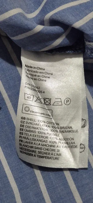 3x2. Camisa Rayas Verticales 100% algodón Talla Gr