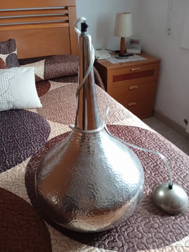 Lámpara colgante metal plateado