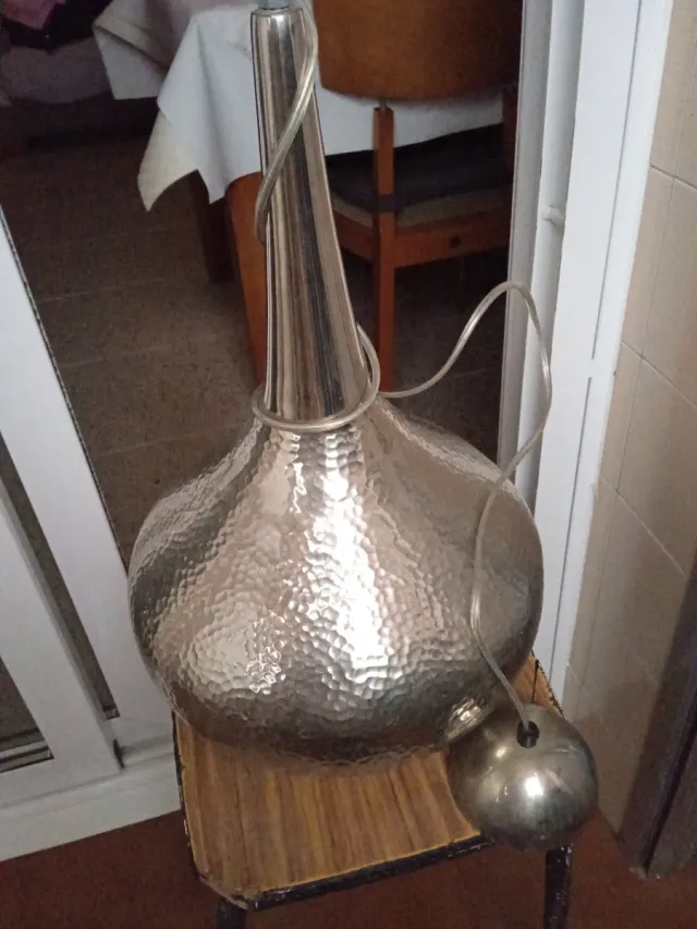 Lámpara colgante metal plateado