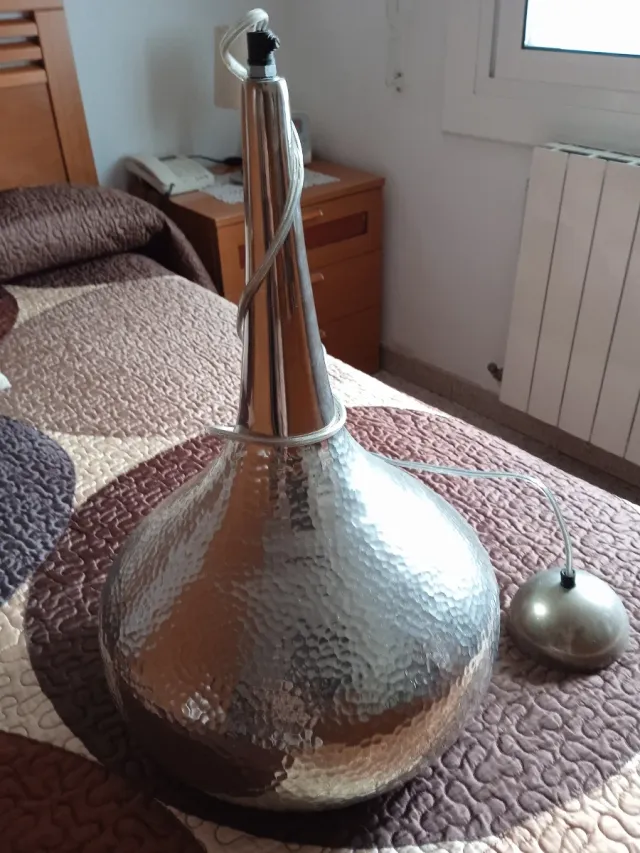 Lámpara colgante metal plateado