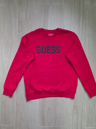 Sudadera Guess Roja Talla L Letras 3D