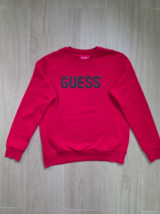 Sudadera Guess Roja Talla L Letras 3D