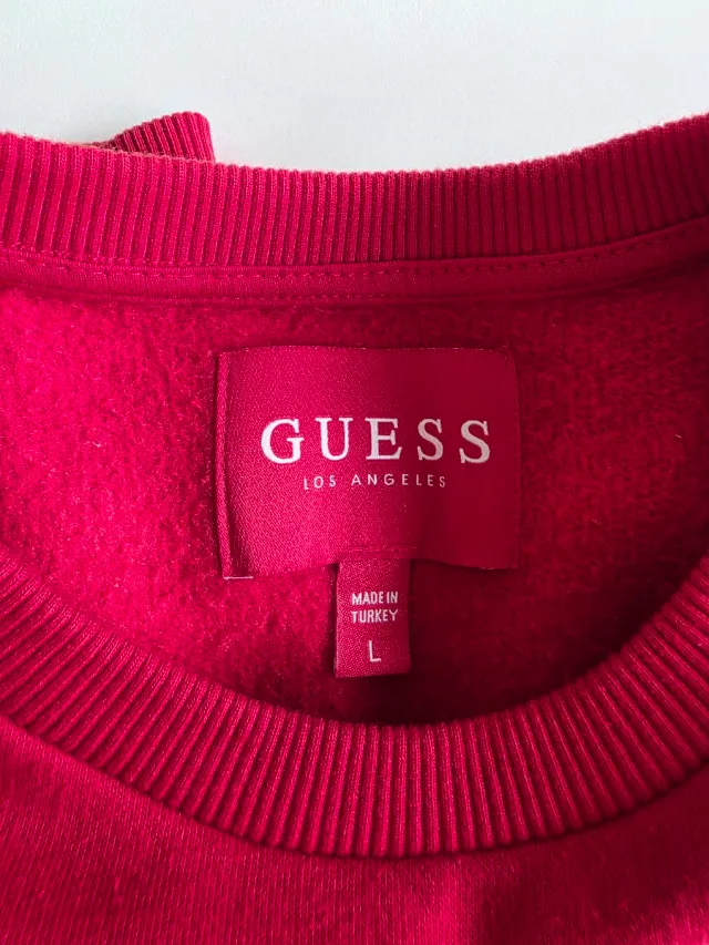 Sudadera Guess Roja Talla L Letras 3D