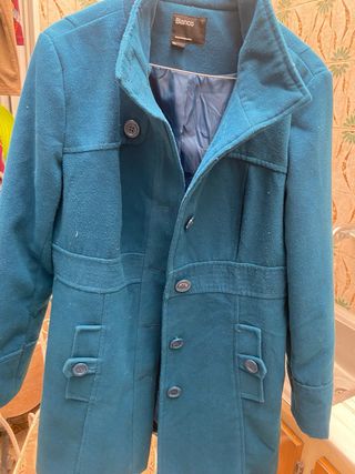Abrigo azul marino Blanco