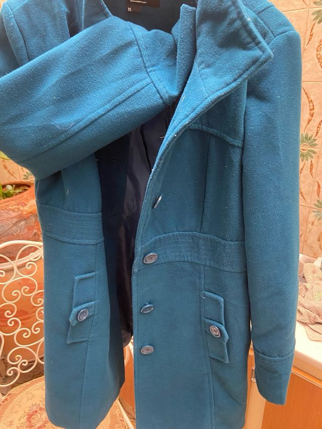 Abrigo azul marino Blanco