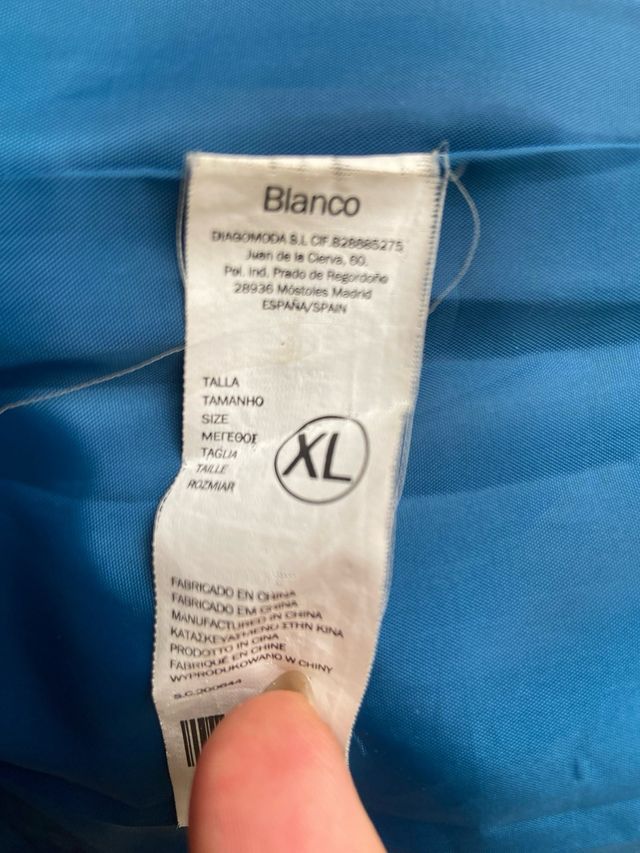 Abrigo azul marino Blanco