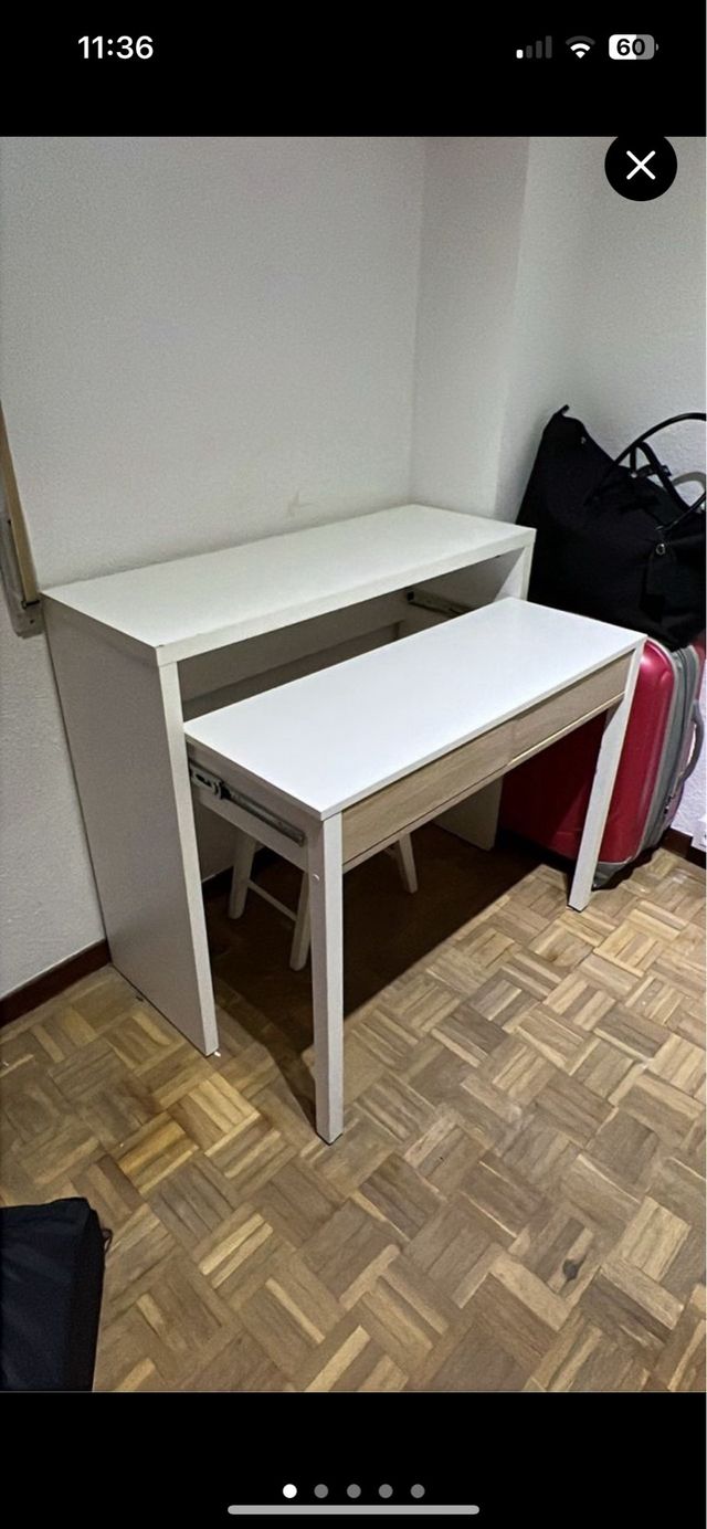 Escritorio consola extensible madera y metal