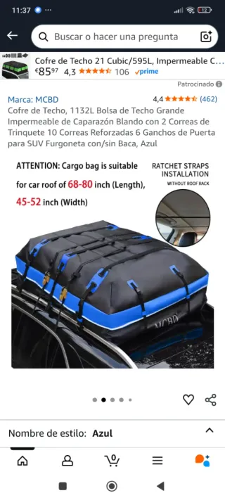 Cofre de Techo 1132L Azul NUEVO¡¡¡