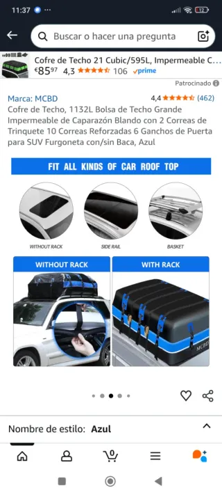 Cofre de Techo 1132L Azul NUEVO¡¡¡