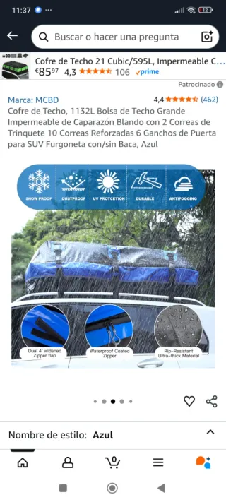 Cofre de Techo 1132L Azul NUEVO¡¡¡