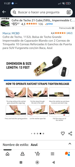 Cofre de Techo 1132L Azul NUEVO¡¡¡