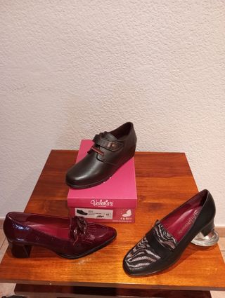 Lote 3 pares zapatos Valeria's piel T40