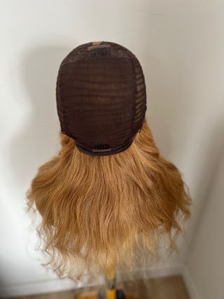 Peluca 100% Natural Ondulada Rubia sin pegamento