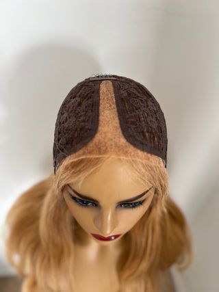 Peluca 100% Natural Ondulada Rubia sin pegamento