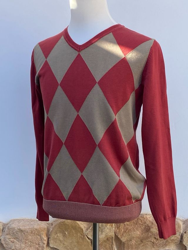 Jersey Puro Ego Rombo Rojo y Beige