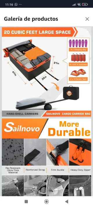 Cofre de techo Sailnovo 580L nuevo¡¡