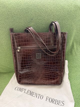 Bolso de piel marrón de hombro