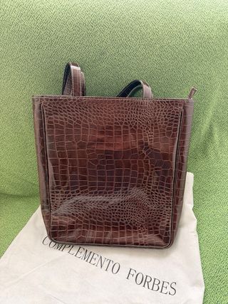 Bolso de piel marrón de hombro