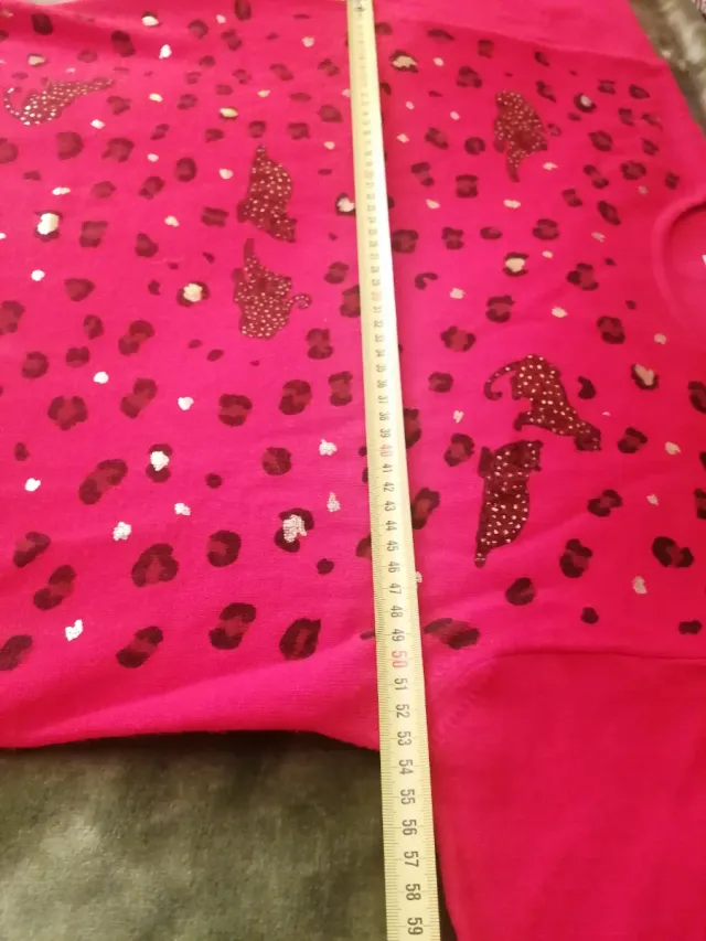 Jersey Lana Rojo Estampado Leopardo T.U.