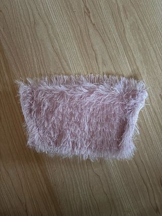 Top bandeau pelo rosa