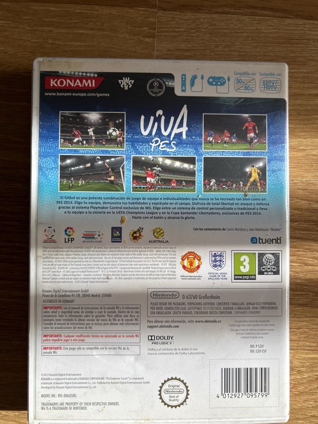 Juego Wii Pro Evolution Soccer 2013