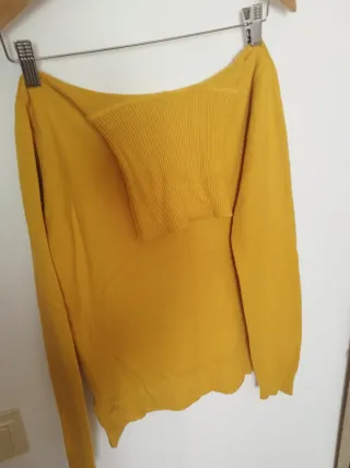 Jersey mostaza cuello alto Talla S/M