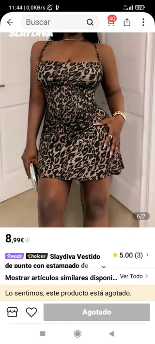 Vestido Slaydiva Estampado Animal Print