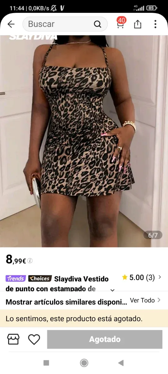 Vestido Slaydiva Estampado Animal Print