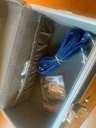 Maletín joyero/maquillaje azul y plateado