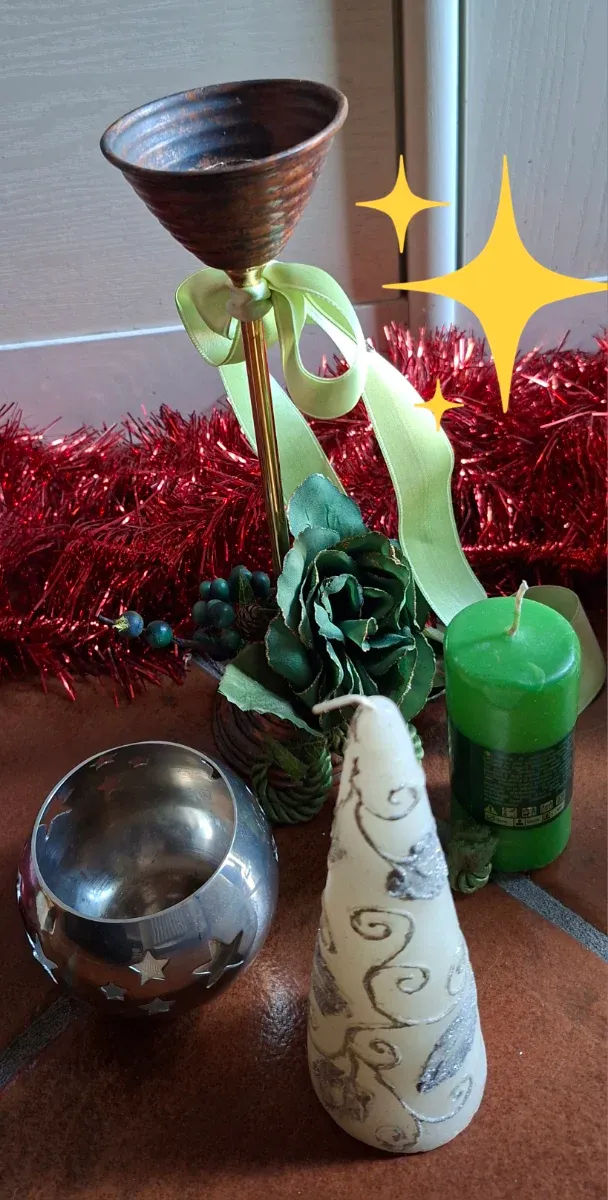 Ornamenti Natalizi Verdi e argento