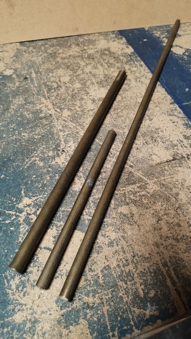 3x Barras macizas bronce/latón