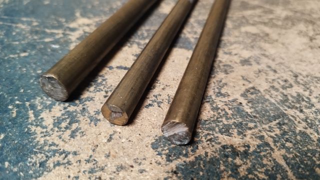 3x Barras macizas bronce/latón