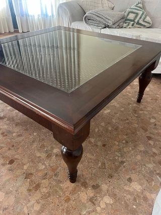 Mesa de centro madera y cristal