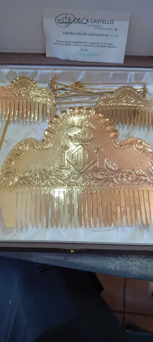 Peinetas Falleras Castelló Doradas