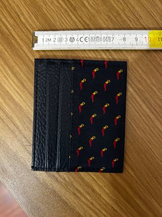 Portafogli uomo pelle e tessuto piccolo comodo