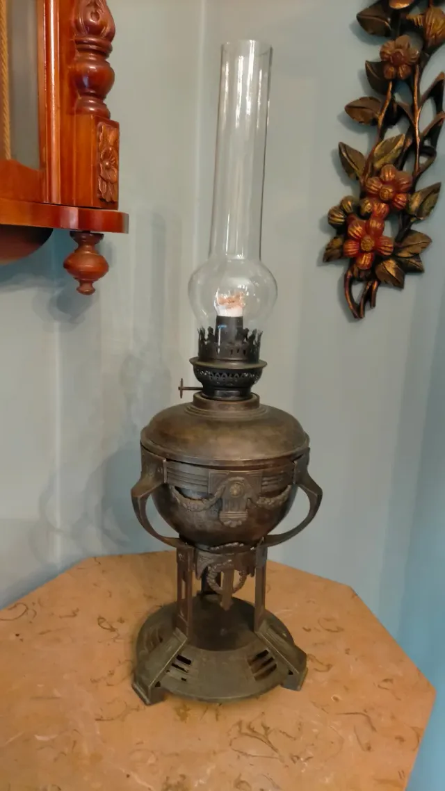 Quinqué de bronce antiguo no ago envío