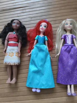 Lote 6 Muñecas Disney Princesas, vaiana Ariel...