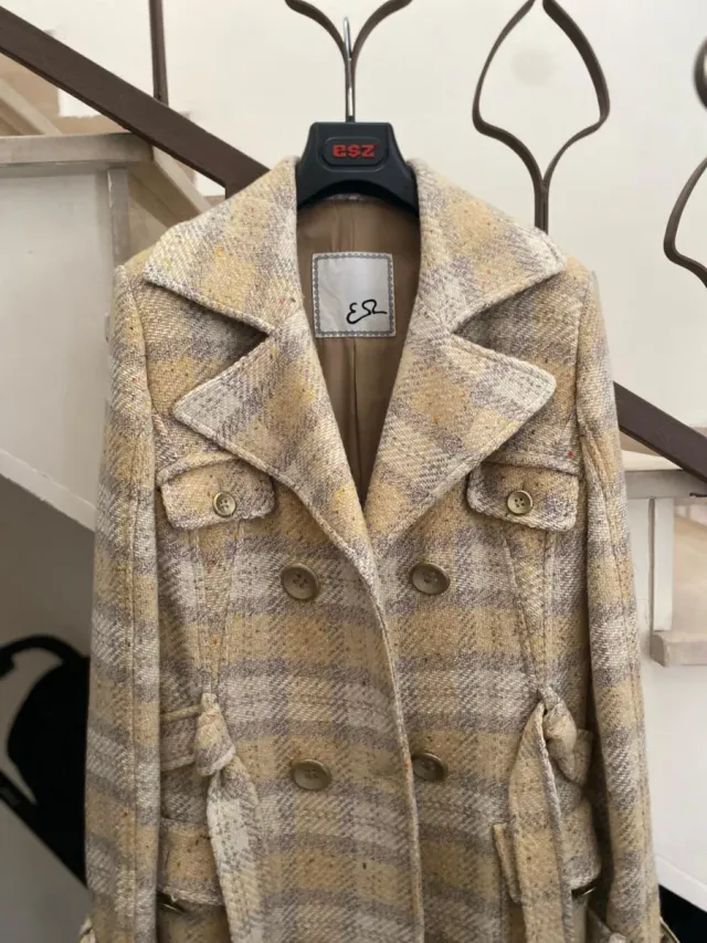Cappotto EQ Beige/Grigio Taglia M
